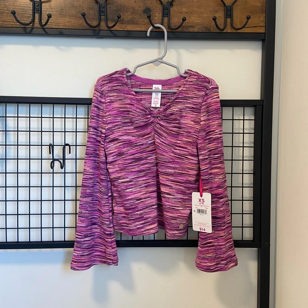 NWT | Justice girl’s space dye‎ flare sleeve top — XS